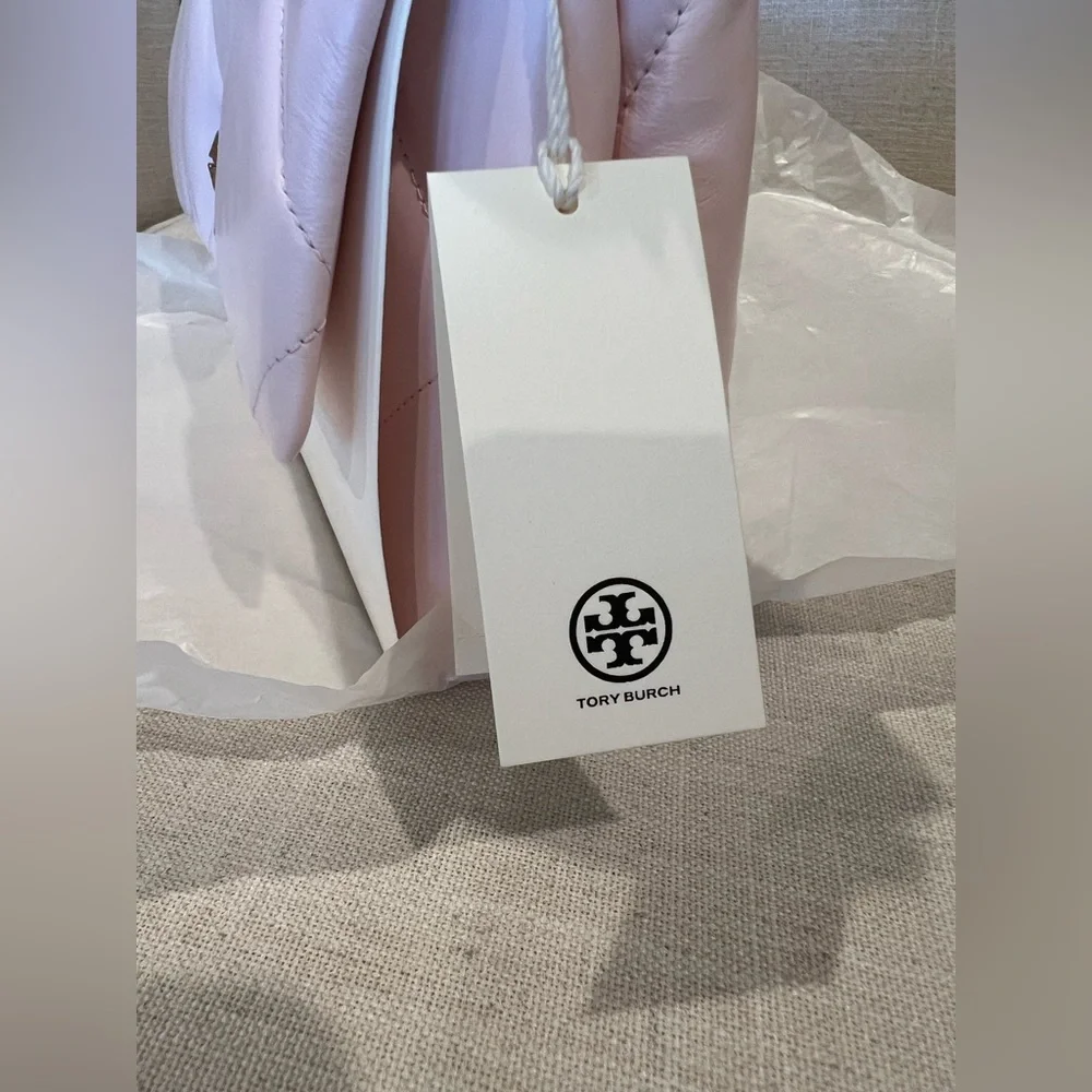 NWT- New Tory Burch Kira Diamond Quilt Small Convertible Shoulder Bag- Rose Salt - Picture 6 of 13